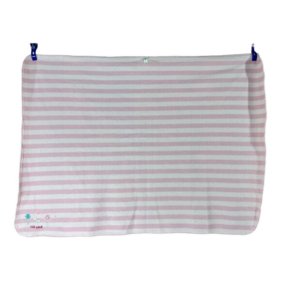 Circo Pink “Baby Girl” Flower Striped Fleece Blanket Target - Picture 5 of 6